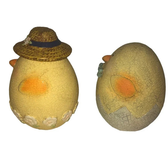 UNKNOWN Easter Male & Female Chick Eggs Spring Holiday Decorations Crackled - Picture 2 of 5